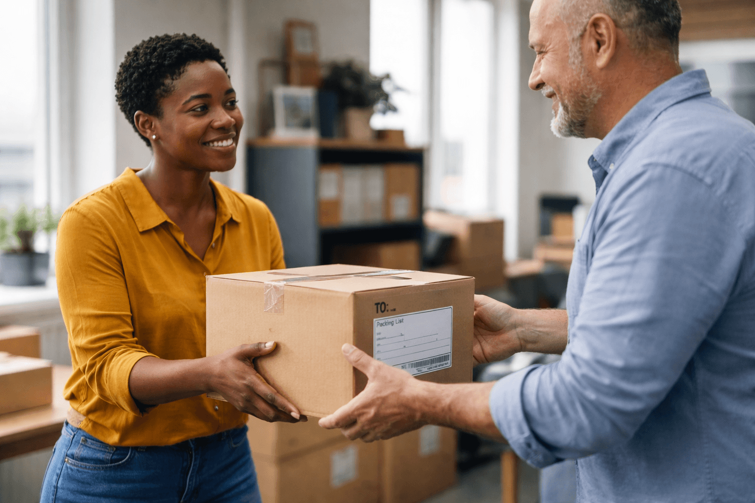 Respectful delivery handover with client sign-off