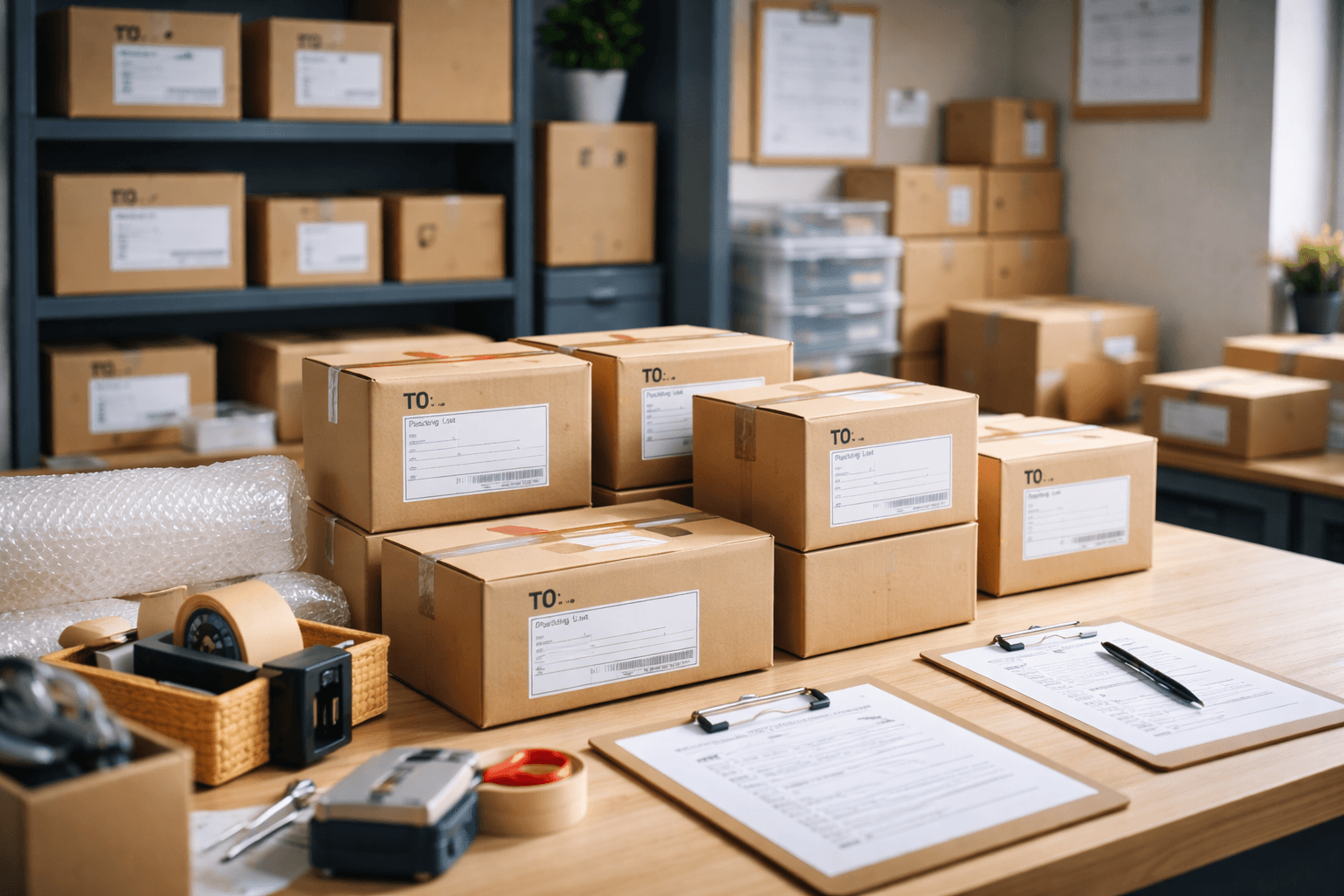 Prepared intake setup with labelled items and checklist